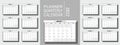 Planner, quarterly calendar. Template for monthly calendar, 2022 in English. The week starts on Sunday. Calendar grid Royalty Free Stock Photo