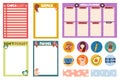 Collection of note paper, planner stickers, to do list for weekly or daily planner, school scheduler and organizer