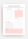 Planner sheet vector. Printable vertical notebook page Royalty Free Stock Photo