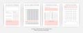 Planner sheet vector. Printable vertical notebook page