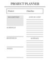 Planner sheet vector. Printable vertical notebook page Royalty Free Stock Photo