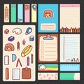 Planner sticker kawaii doodle Supplies vector Royalty Free Stock Photo
