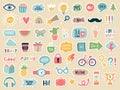 Planner stickers. Journal daily stickers reminder text numbers colored symbols collection recent vector stickers