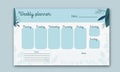 Planner weekly template in blue