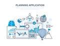Planning application. Programming and coding online, desktop app development process. Royalty Free Stock Photo