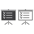 Planning board line icon, outline and solid vector sign, linear Royalty Free Stock Photo