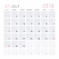 Calendar July 2018