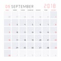 Calendar September 2018