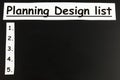 Planning design list business layout option choice