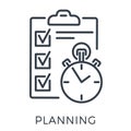 Planning Exam Time Management Line Icon Royalty Free Stock Photo