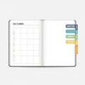 For daily planning featuring checkboxes and sectioned rows and Royalty Free Stock Photo