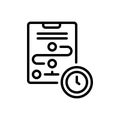 Black line icon for Planning, scheme and time Royalty Free Stock Photo