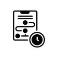 Black solid icon for Planning, scheme and time Royalty Free Stock Photo