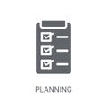 Planning icon. Trendy Planning logo concept on white background Royalty Free Stock Photo