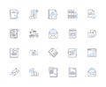 Planning outline icons collection. Scheme, Arrangement, Program, Design, Outline, Map, Map out vector and illustration