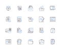 Planning outline icons collection. Scheme, Arrangement, Program, Design, Outline, Map, Map out vector and illustration
