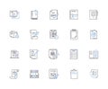Planning outline icons collection. Scheme, Arrangement, Program, Design, Outline, Map, Map out vector and illustration