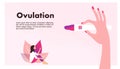 Planning of pregnancy. Pregnant woman. Hand holding ovulation or pregnancy test vector illustration.