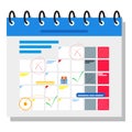 Planning schedule concept banner with characters. Can use for web banner, infographics, hero images. Flat isometric vector