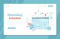 Planning Schedule Online web page interface planner, organizer, calendar, project plan with tasks and reminders. App, strategic, Royalty Free Stock Photo