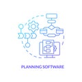 Planning software blue gradient concept icon