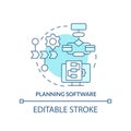 Planning software turquoise concept icon