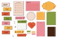 Planning stickers mega set in flat design. Bundle elements of organizer weekly tags, to do lists, notes templates, memo boards,