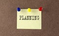 PLANNING text written on the Message Board. Memo Royalty Free Stock Photo