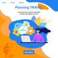 Planning Travel Online Service Flat Vector Website