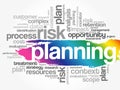 PLANNING word cloud collage Royalty Free Stock Photo