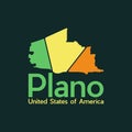 Plano City Map Geometric Modern Logo