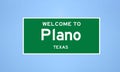 Plano, Texas city limit sign. Town sign from the USA.