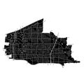 Plano, Texas, United States, Black and White high resolution map