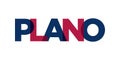 Plano, Texas, USA typography slogan design. America logo with graphic city lettering for print and web