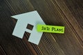 2021 Plans and Home made by paper write on sticky notes isolated on Wooden Table Royalty Free Stock Photo