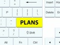 Plans yellow keyboard button Royalty Free Stock Photo