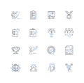 Plans line icons collection. Blueprint, Schedule, Strategy, Proposal, Outline, Scheme, Agenda vector and linear