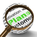 Plans Magnifier Definition Shows Customers Target Arrangement Or