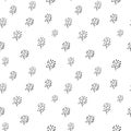 Plant seamless pattern, black and white hand-drawn tree doodle digital paper, abstract plants repeating background, the monochrome Royalty Free Stock Photo