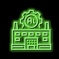 plant aluminium production neon glow icon illustration