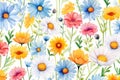 Plant background flower nature illustration watercolor wallpaper floral garden pattern spring summer seamless Royalty Free Stock Photo