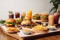 plant-based fast food restaurant with menu of veggie burgers, salads, and smoothies