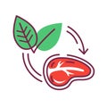 Plant-Based Meat color line icon. Meat made from plants. Designed and created to look like, taste like, and cook like conventional Royalty Free Stock Photo