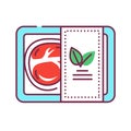 Plant-based meat in packaging color line icon. Packaged meat made from plants. Pictogram for web page, mobile app, promo. UI UX Royalty Free Stock Photo