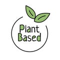 Plant based outline icon. Vegan food. Ecology friendly food. Logo in line style. Eco label Royalty Free Stock Photo