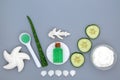 Plant Based Skincare Treatment with Aloe and Cucumber Royalty Free Stock Photo