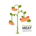 Plant based vegetarian hot dog tree beyond meat organic natural vegan eco food concept copy space