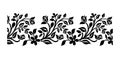 Plant Beautiful black and white floral pattern design element flowers and leaves design element with imitation guipure embroidery.