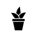 Plant in black pot icon