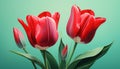 Green flowers fresh garden red floral blooms bouquet background tulip spring blossom nature Royalty Free Stock Photo